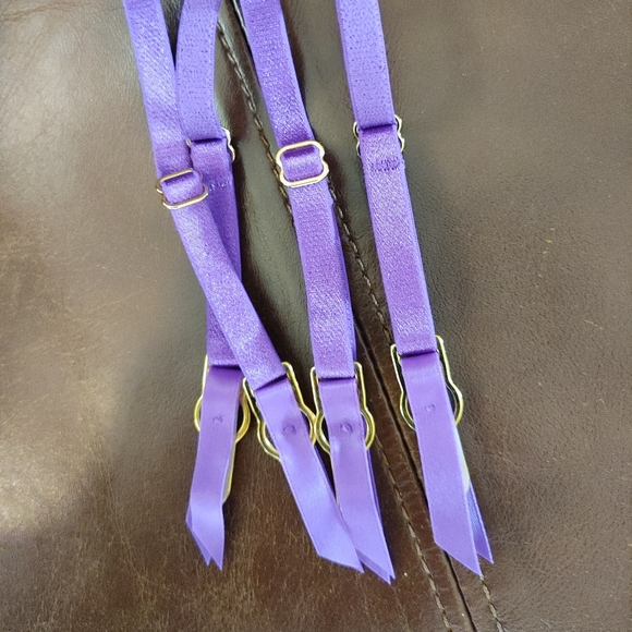 VICTORIA'S SECRET VERY SEXY STARSTRUCK GARTER BELT, BRIGHT VIOLET M/L - Picture 9 of 11